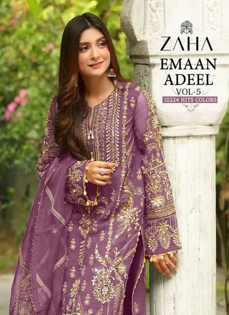 Emaan Adeel Vol 5 By Zaha Georgette Pakistani Suits Wholesale Shop In Surat Catalog